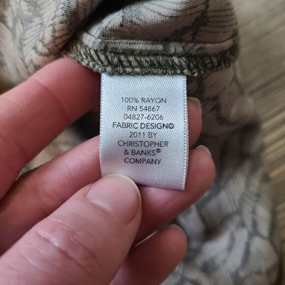 Christopher & Banks Skirt Womens 12 Earthy Abstract Leaf Goblincore Cottagecore - Picture 6 of 9